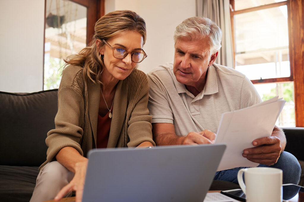Retirement couple doing estate planning
