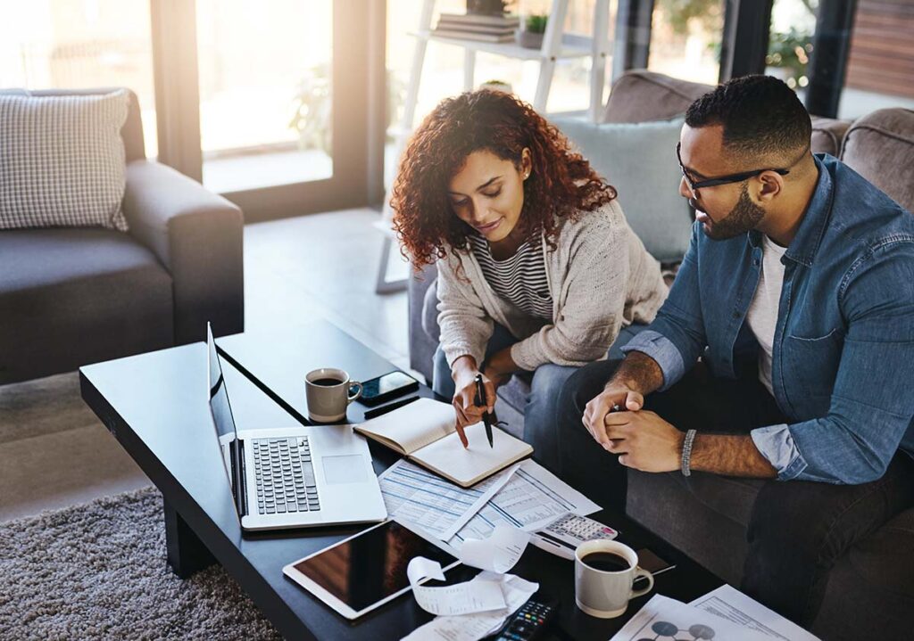 couple reviewing their current financial state